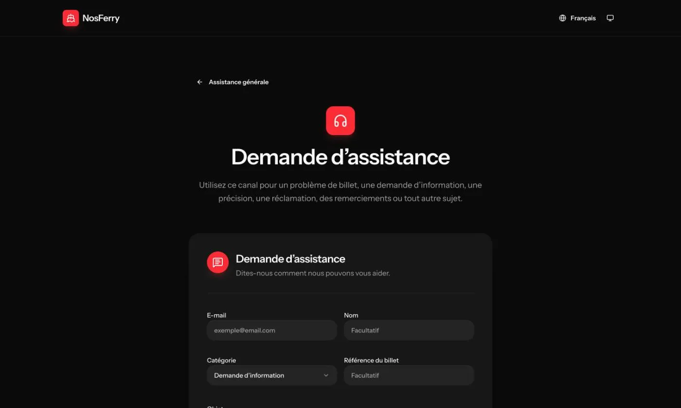 Le formulaire d’assistance générale
