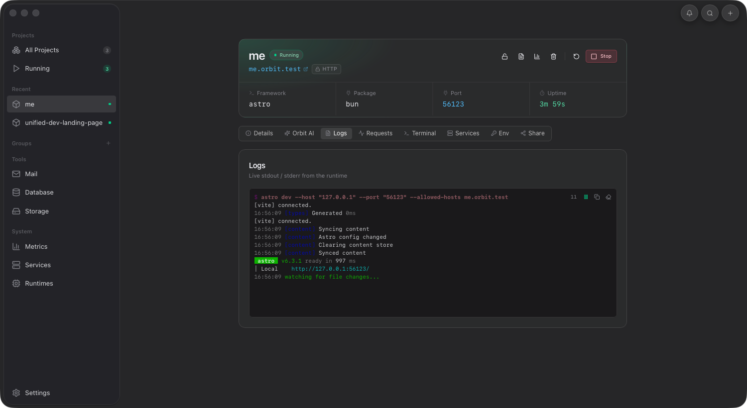 Orbit Logs, already tailed.
